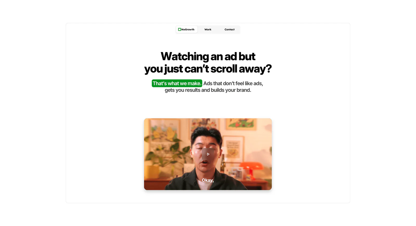No Growth website homepage