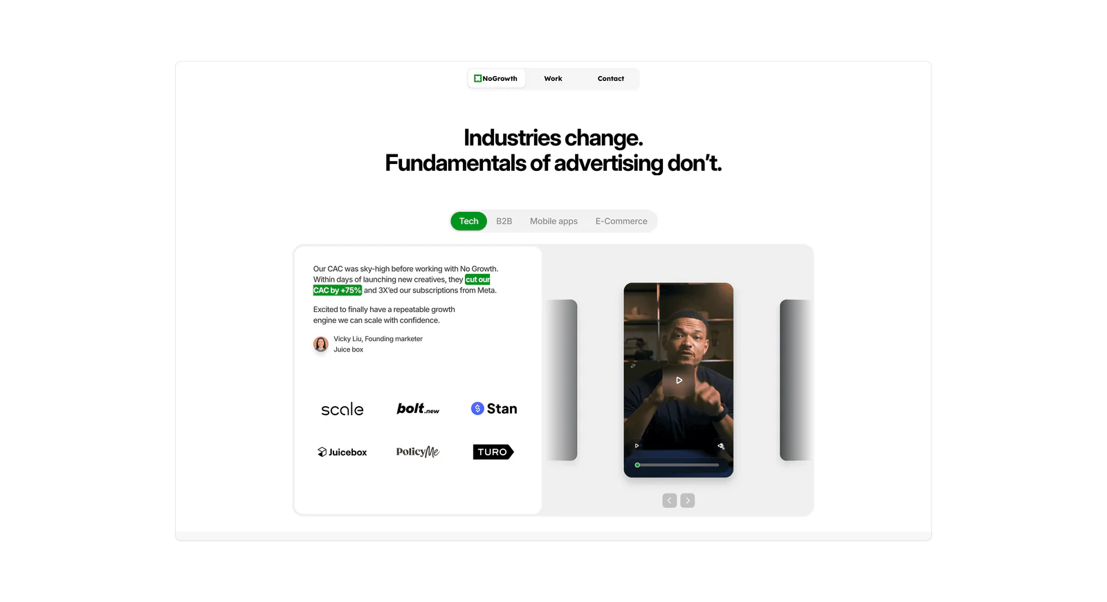 No Growth mobile layouts