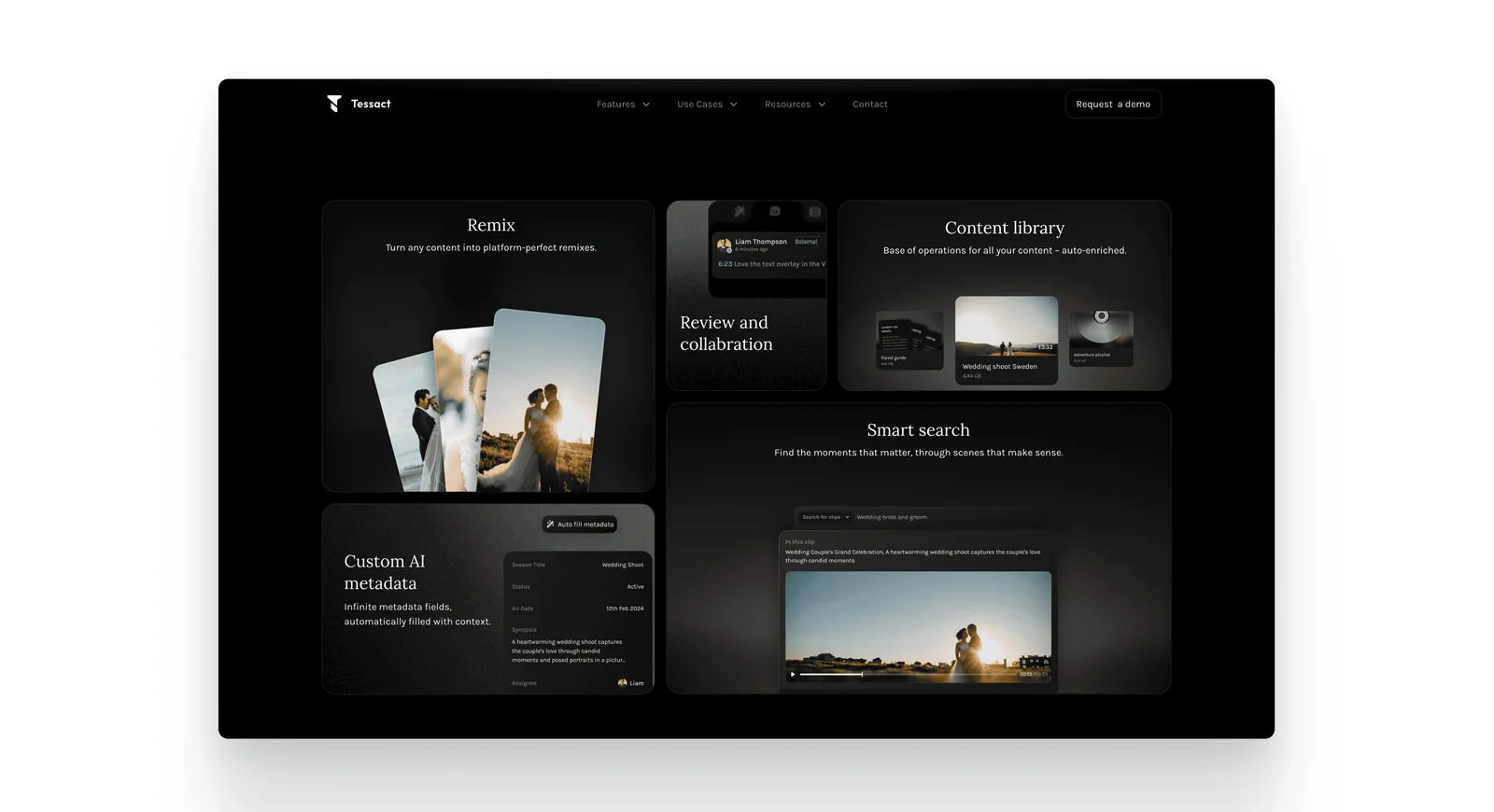 Tessact website homepage
